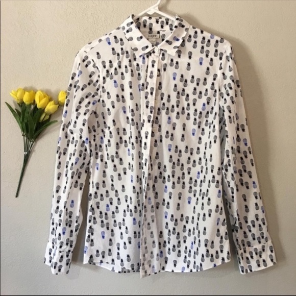 J. Crew Pineapple Print Button Down Shirt - Picture 2 of 6